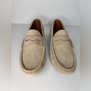 170$ New Men’s POLO RALPH LAUREN Anders Beige Suede Driving Moccasins Shoes Sz9D